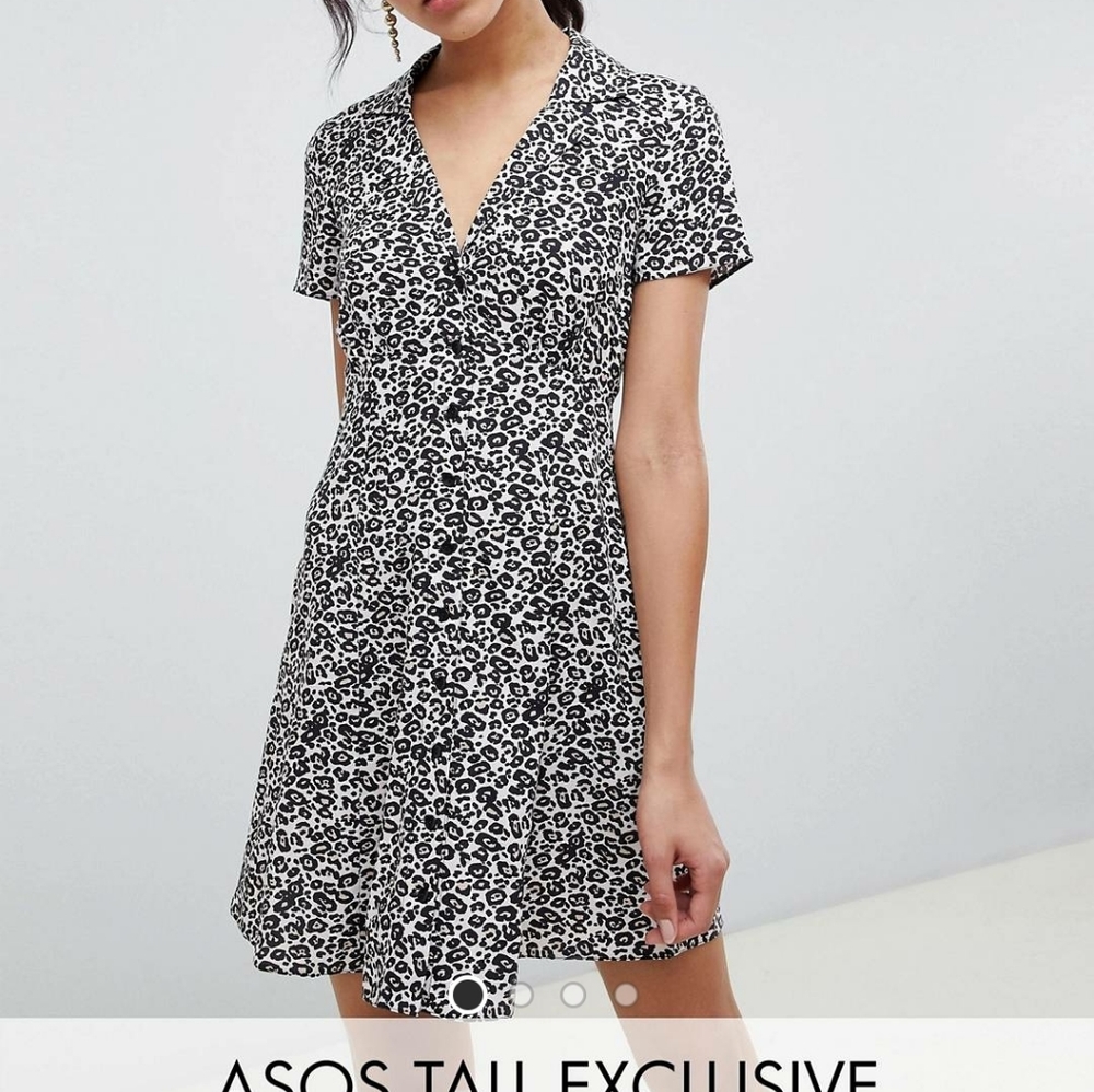 ASOS Leopard Print Button-down Tea Dress